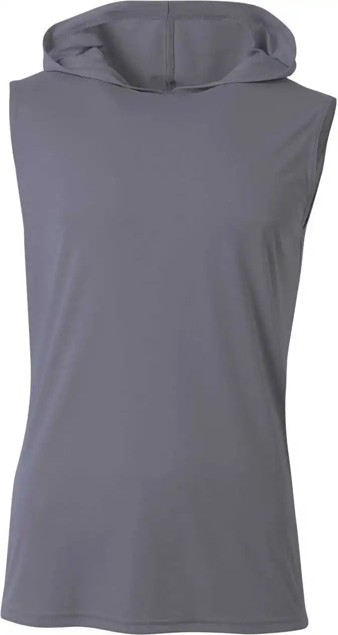 A4 N3410 Sleeveless Hooded Tee Graphite