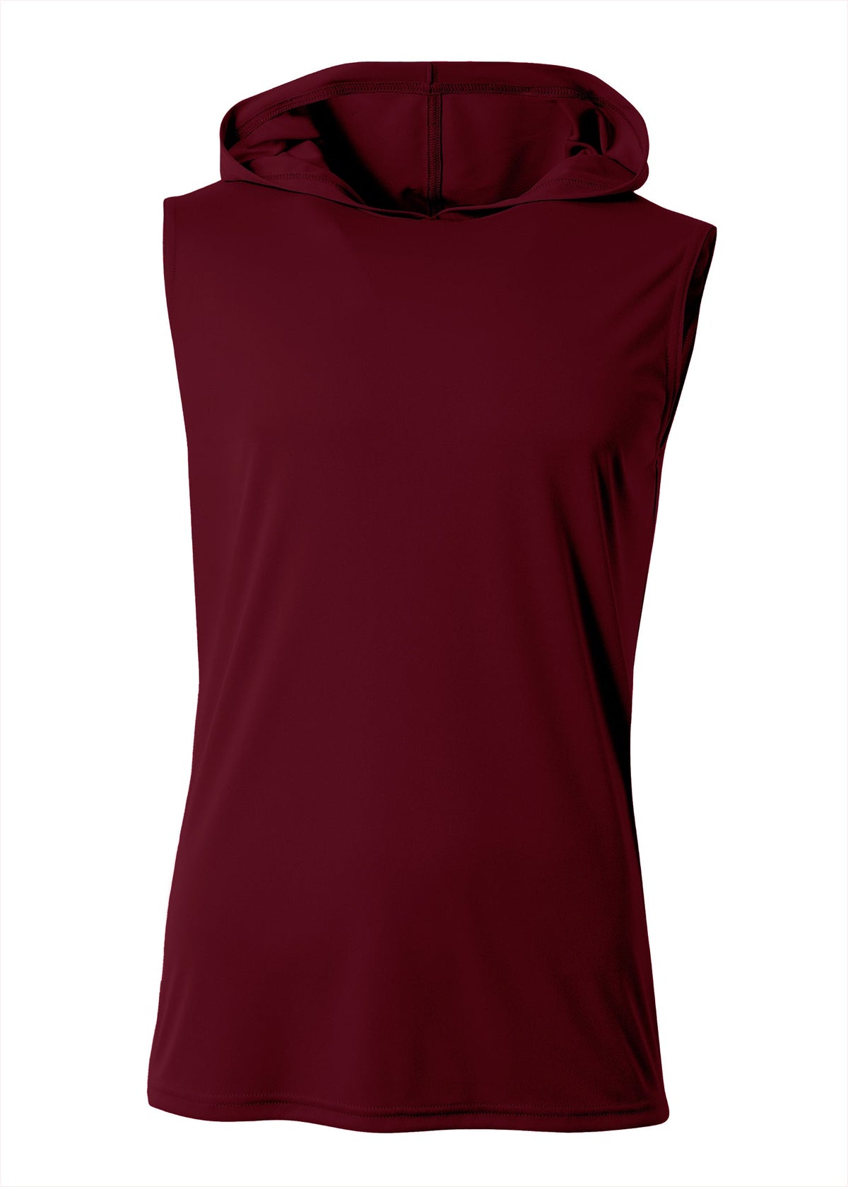 A4 N3410 Sleeveless Hooded Tee - Maroon - s