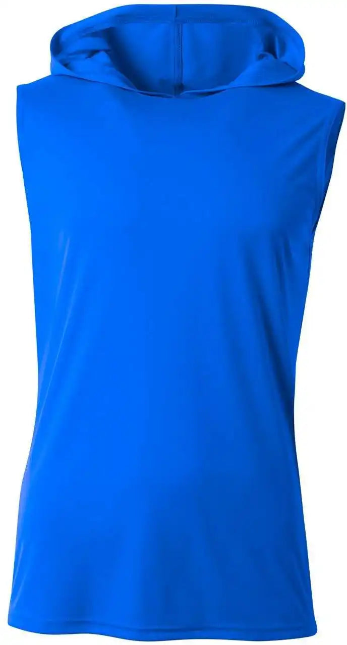 A4 N3410 Sleeveless Hooded Tee - Royal