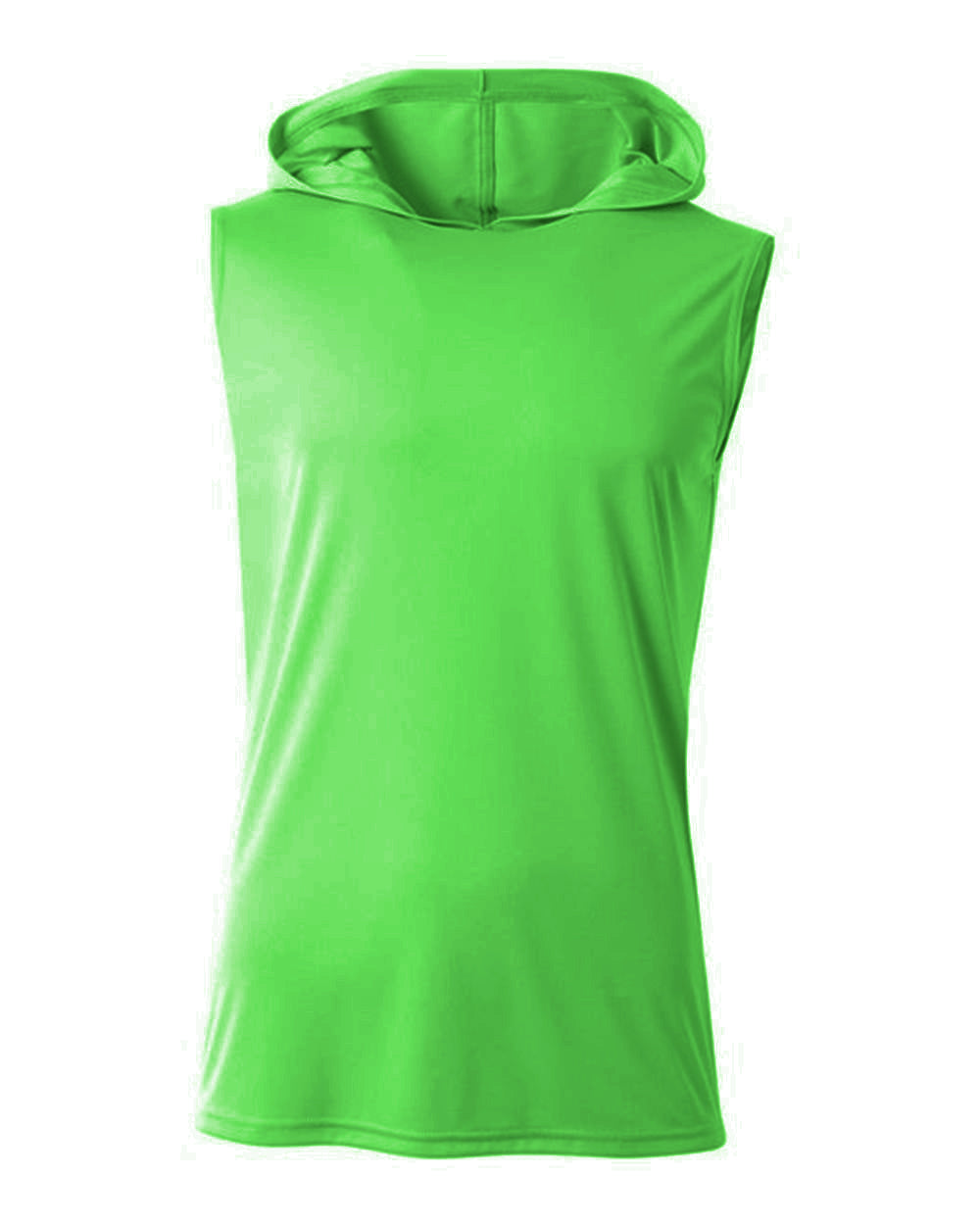 A4 N3410 Sleeveless Hooded Tee - Safety Green - s