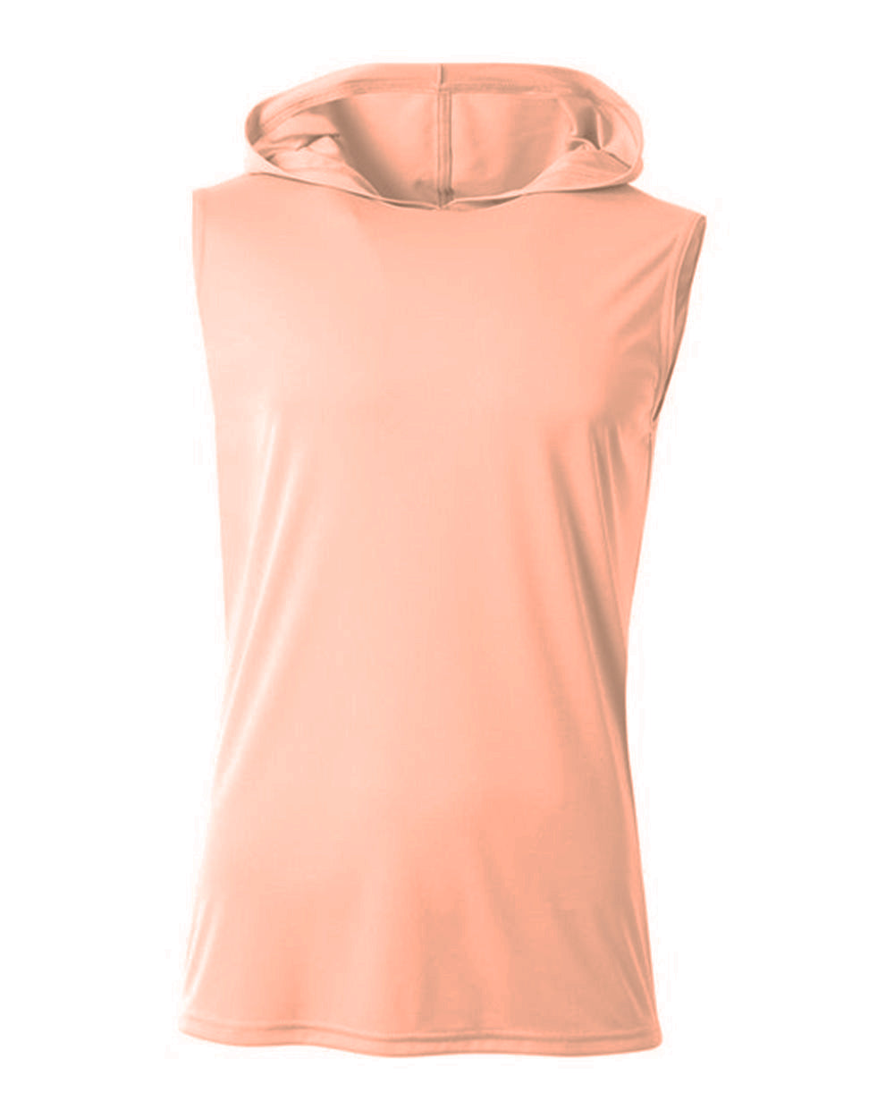 A4 N3410 Sleeveless Hooded Tee - Salmon