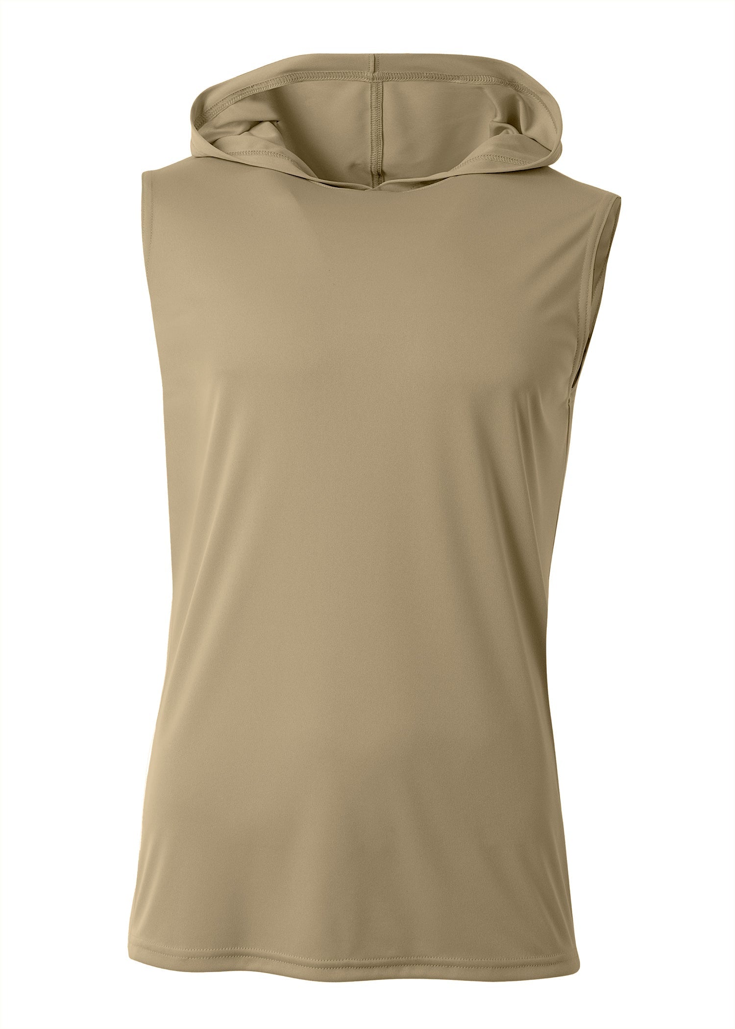 A4 N3410 Sleeveless Hooded Tee - Sand