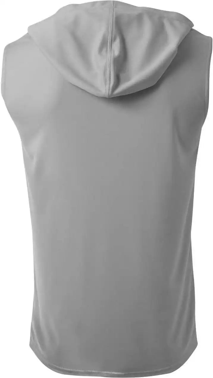 A4 N3410 Sleeveless Hooded Tee - Silver