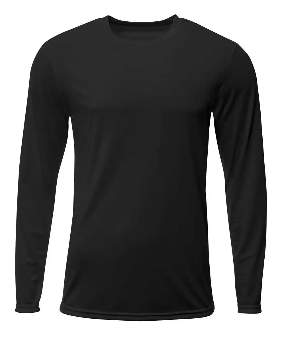 A4 N3425 Adult Sprint Long Sleeve Tee Black