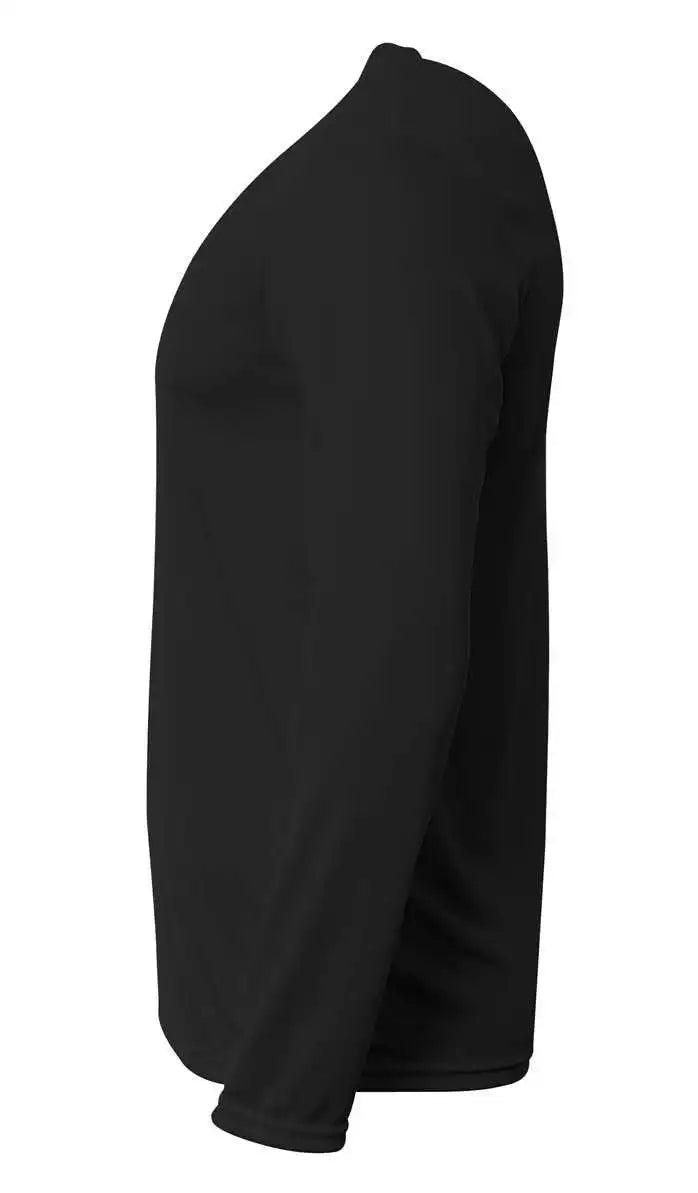 A4 N3425 Adult Sprint Long Sleeve Tee Black