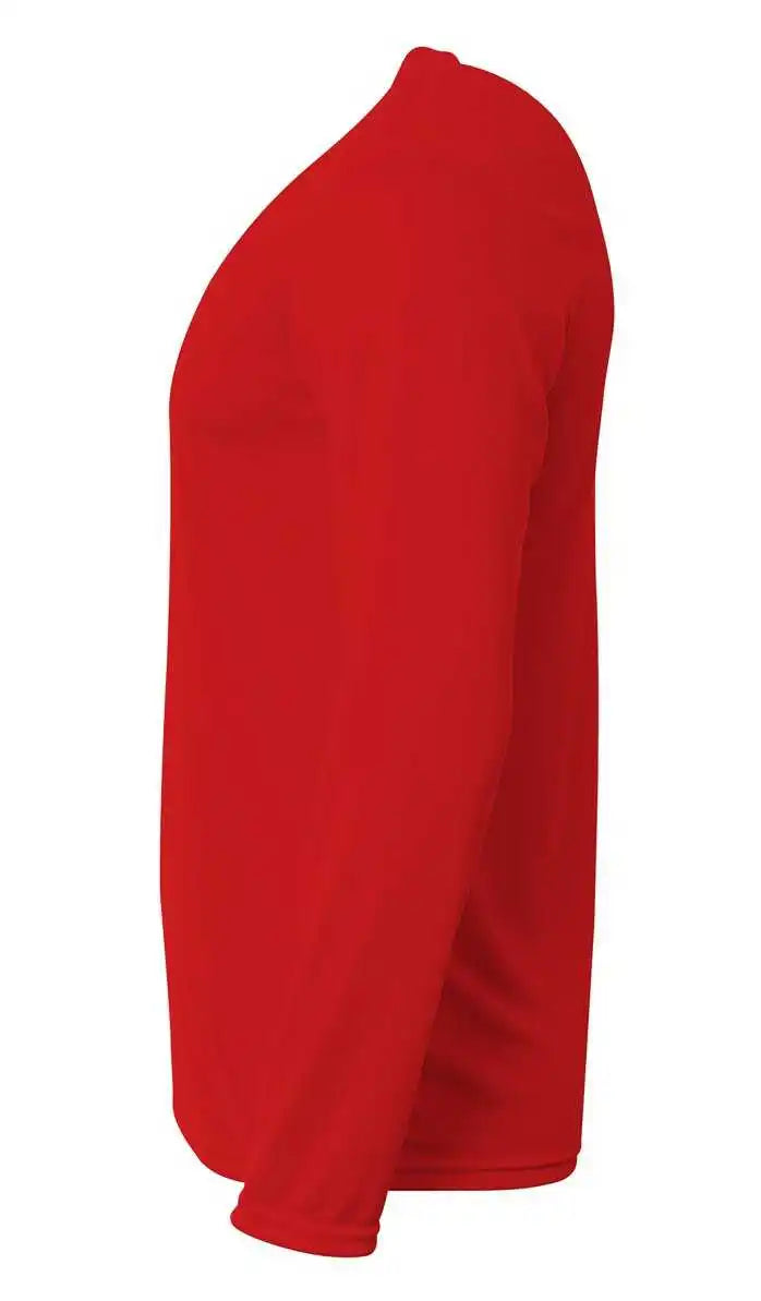 A4 N3425 Adult Sprint Long Sleeve Tee Scarlet
