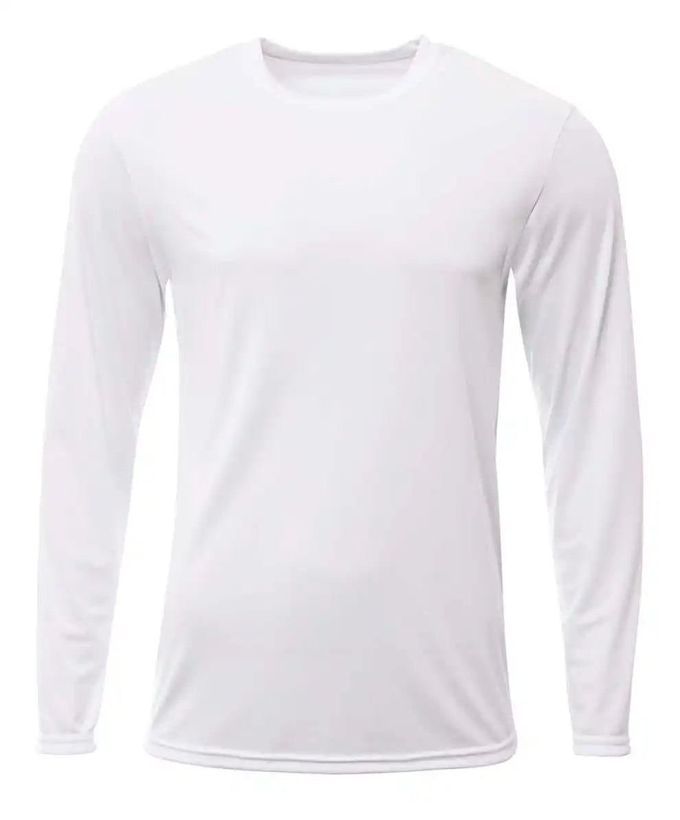 A4 N3425 Adult Sprint Long Sleeve Tee - White