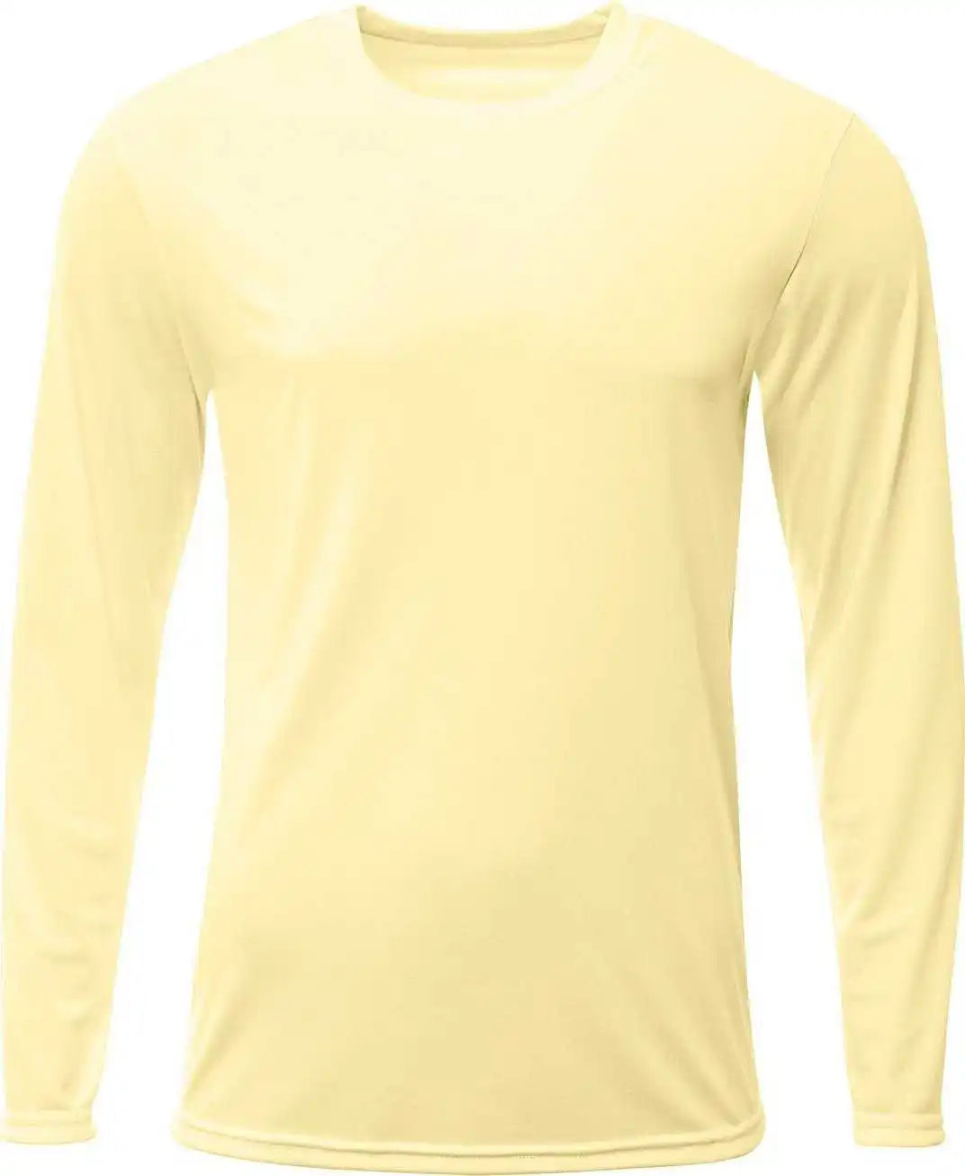 A4 N3425 Men’s Sprint Long Sleeve t Shirt Light Yellow