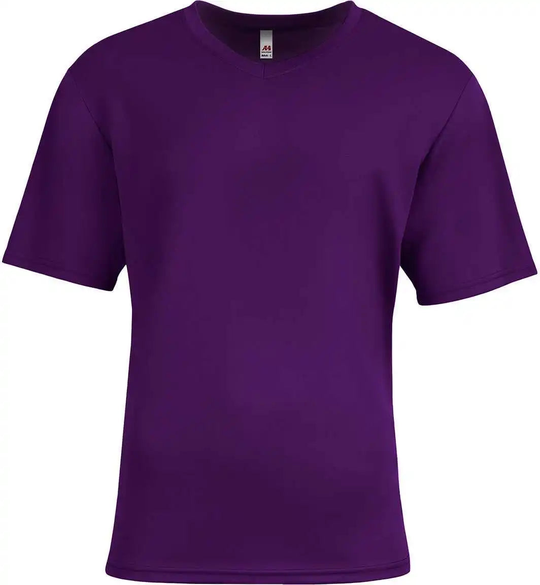 A4 N3511 Unisex Sprint v Neck t Shirt Purple