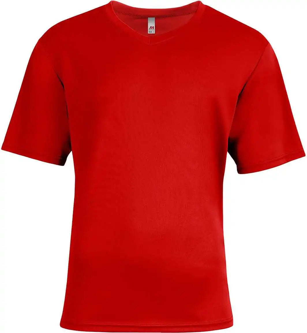 A4 N3511 Unisex Sprint v Neck t Shirt Scarlet
