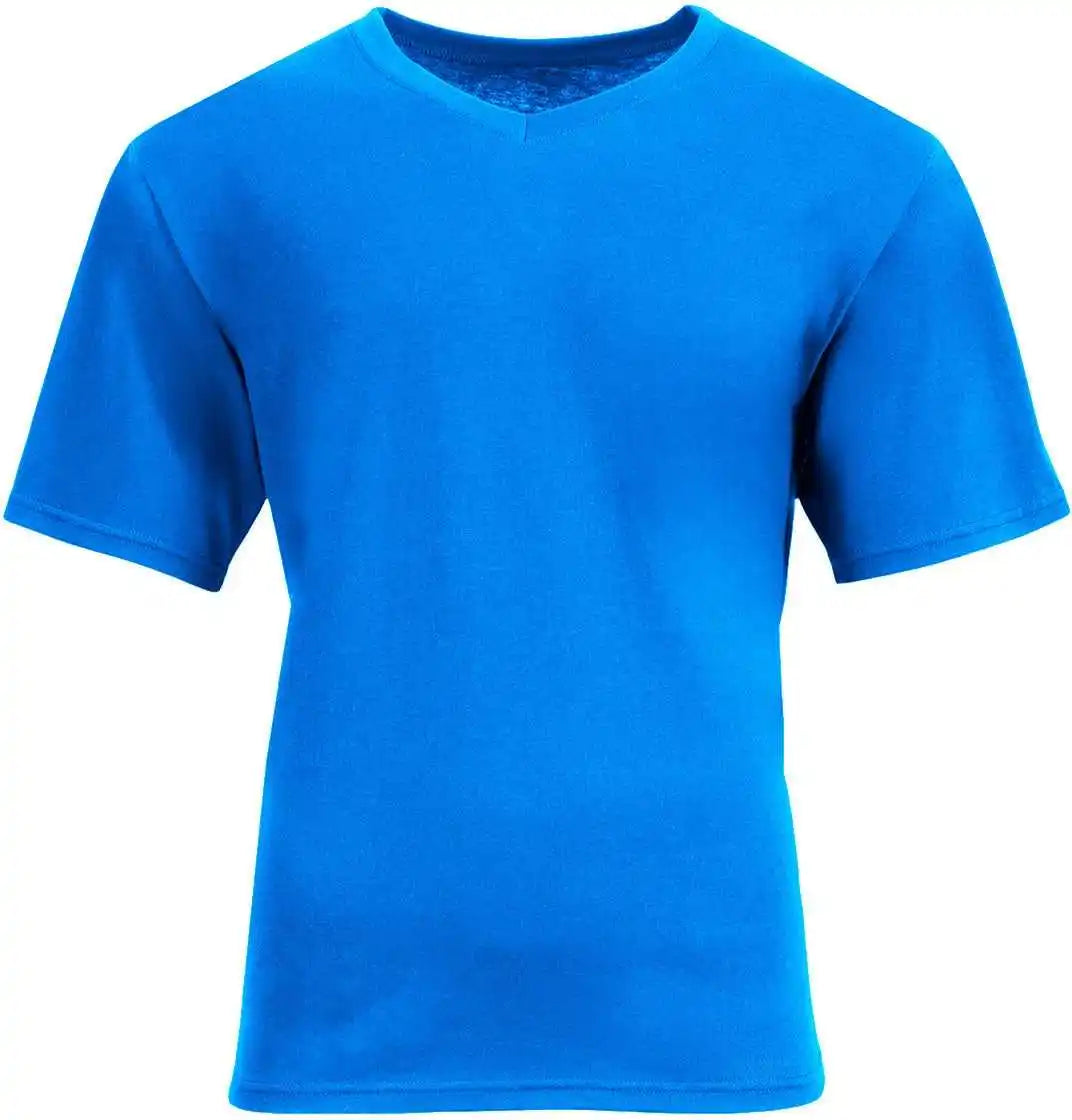 A4 N3512 Unisex Softek v Neck t Shirt Royal