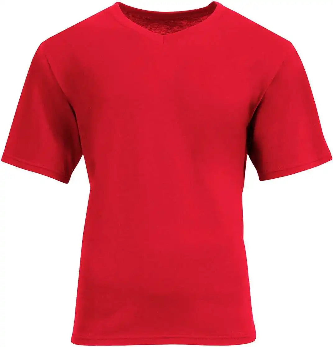 A4 N3512 Unisex Softek V-neck T-shirt - Scarlet