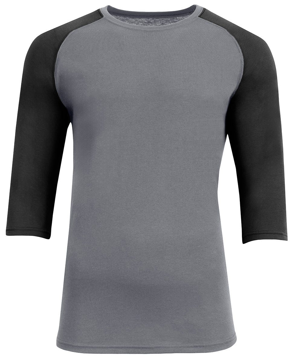 A4 N3514 Softek 3/4 Sleeve Raglan - Graphite Black