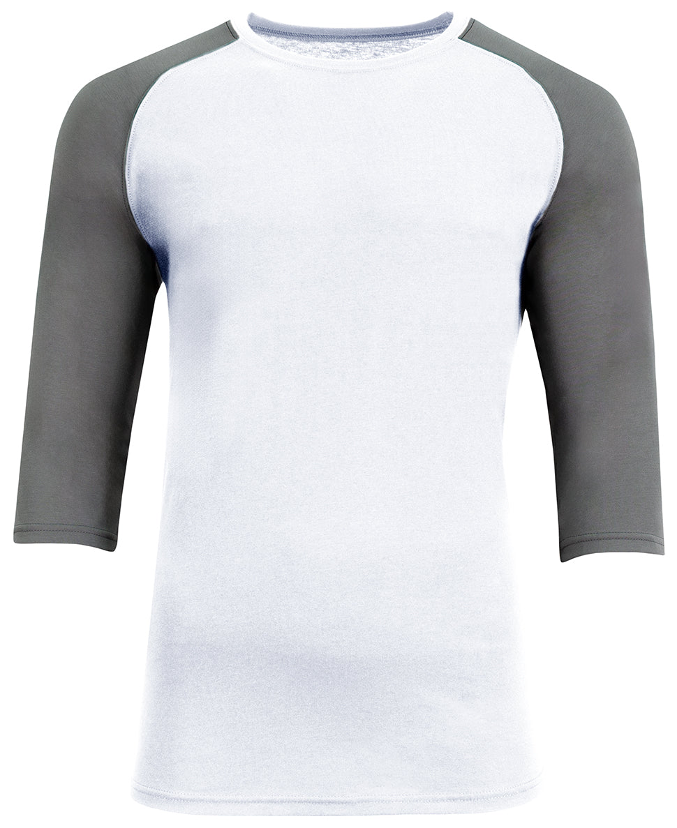A4 N3514 Softek 3/4 Sleeve Raglan - White Graphite