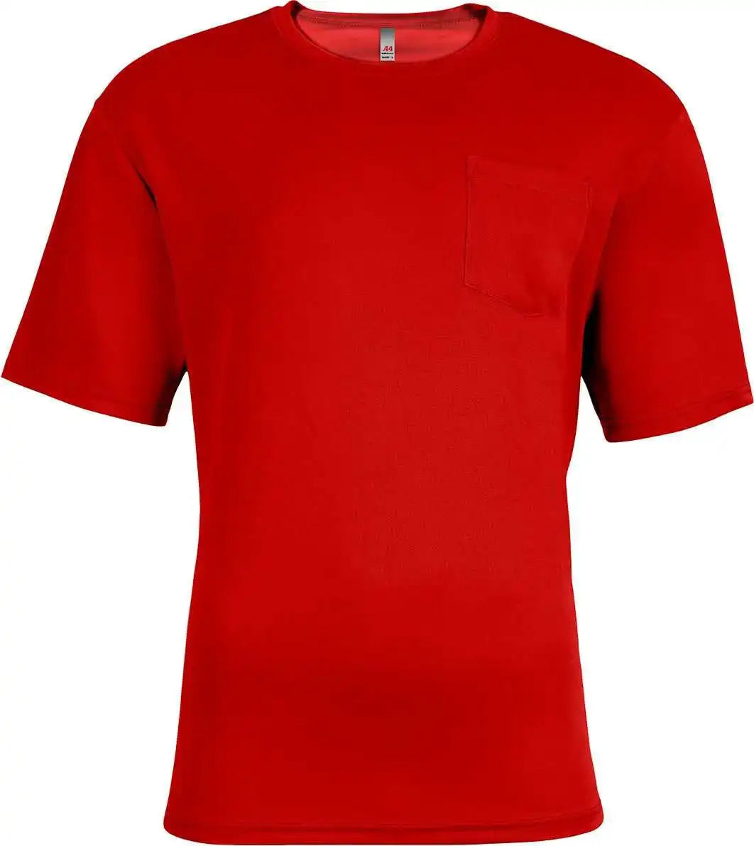 A4 N3515 Unisex Sprint Pocket t Shirt Scarlet