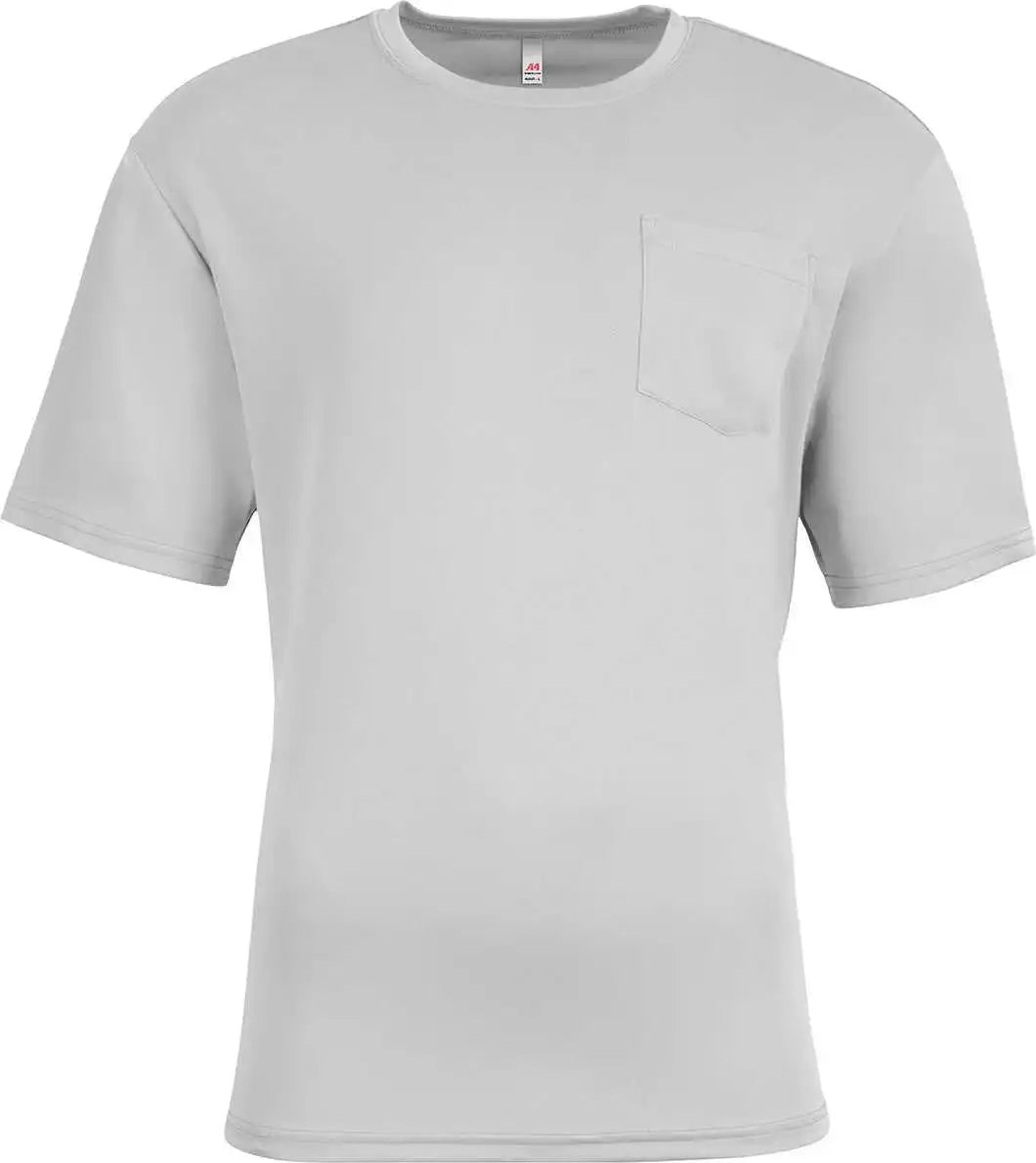 A4 N3515 Unisex Sprint Pocket t Shirt Silver