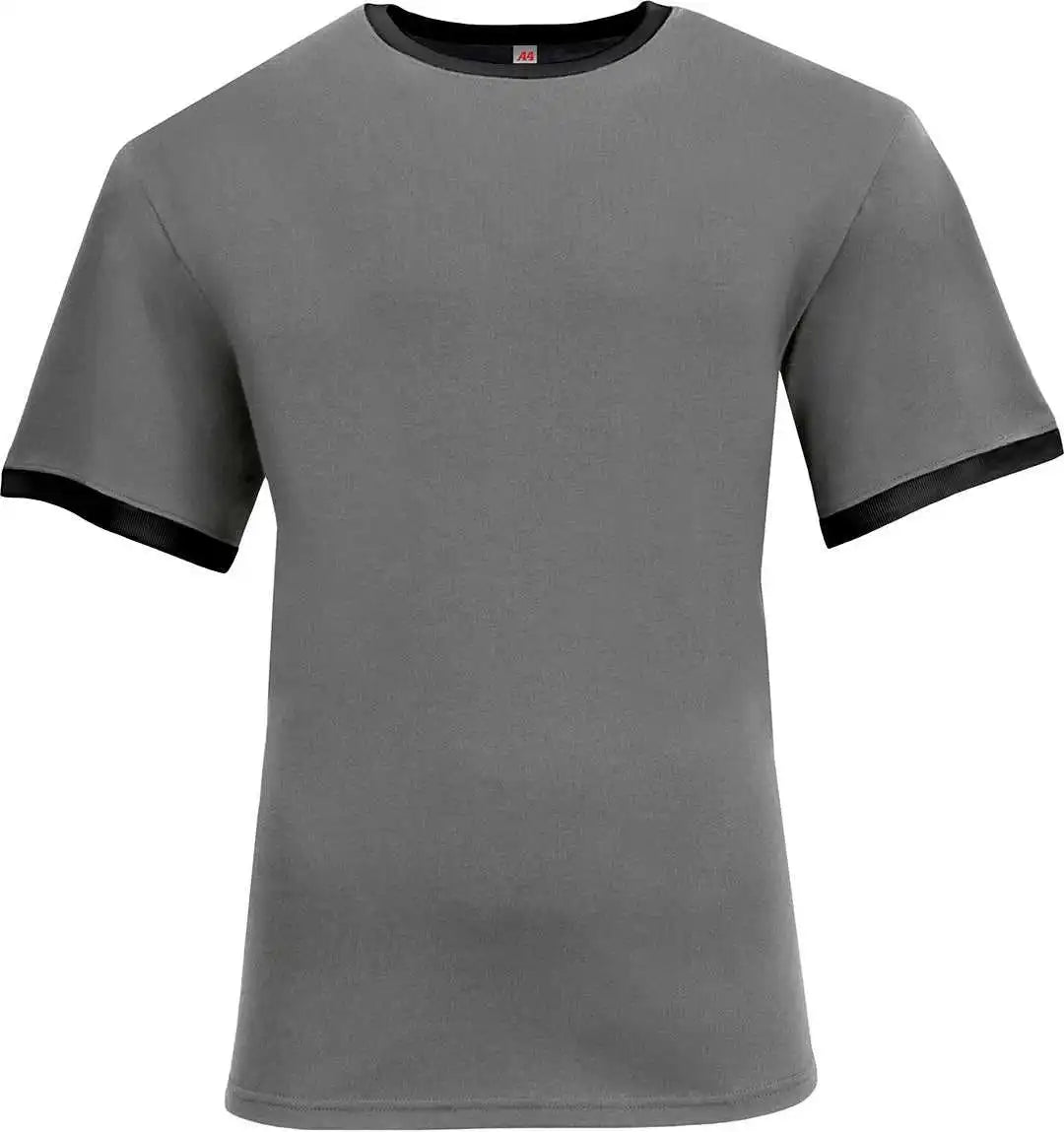 A4 N3518 Unisex Softek Ringer T-shirt - Graphite