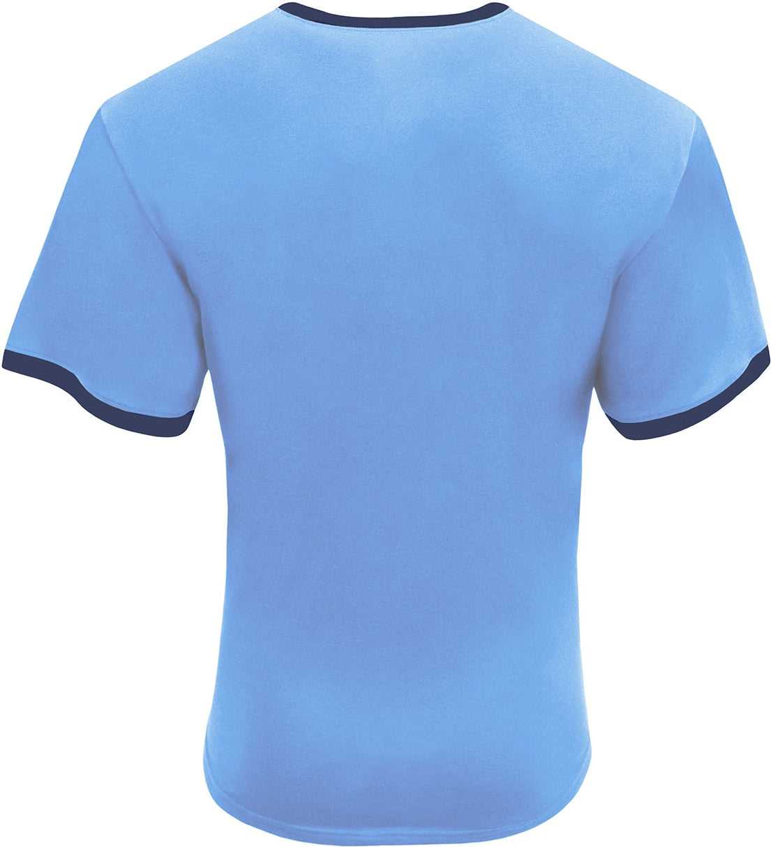 A4 N3518 Unisex Softek Ringer T-shirt - Lt Blue