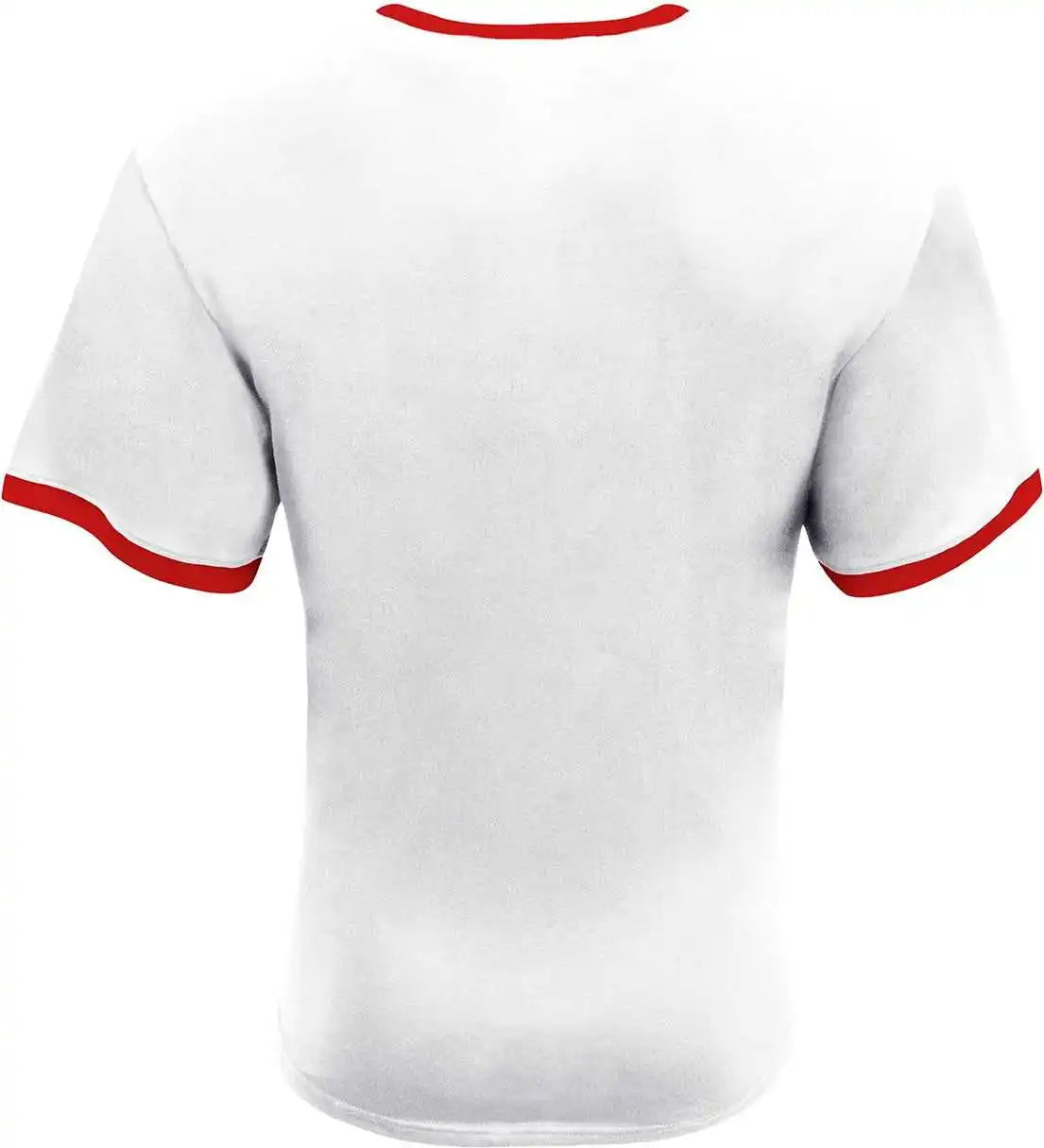 A4 N3518 Unisex Softek Ringer T-shirt - White Scarlet