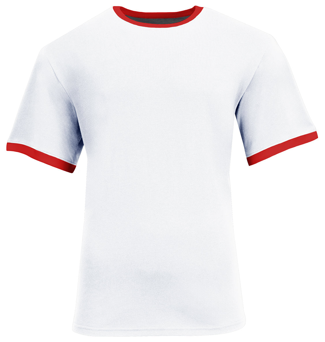 A4 N3518 Unisex Softek Ringer T-shirt - White Scarlet