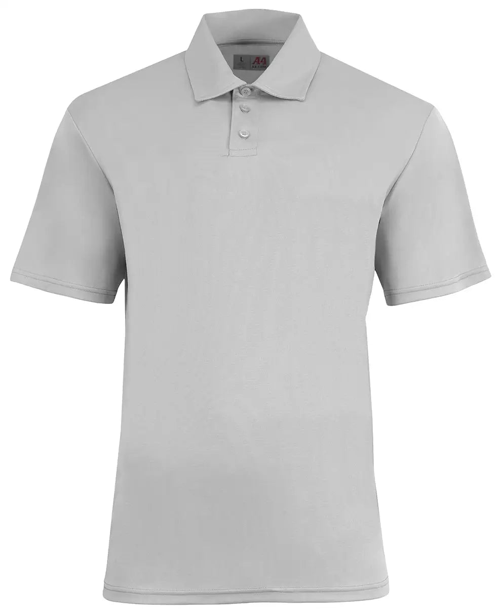 A4 N3520 Sprint Polo - Silver - Light Gray / Adult Xs