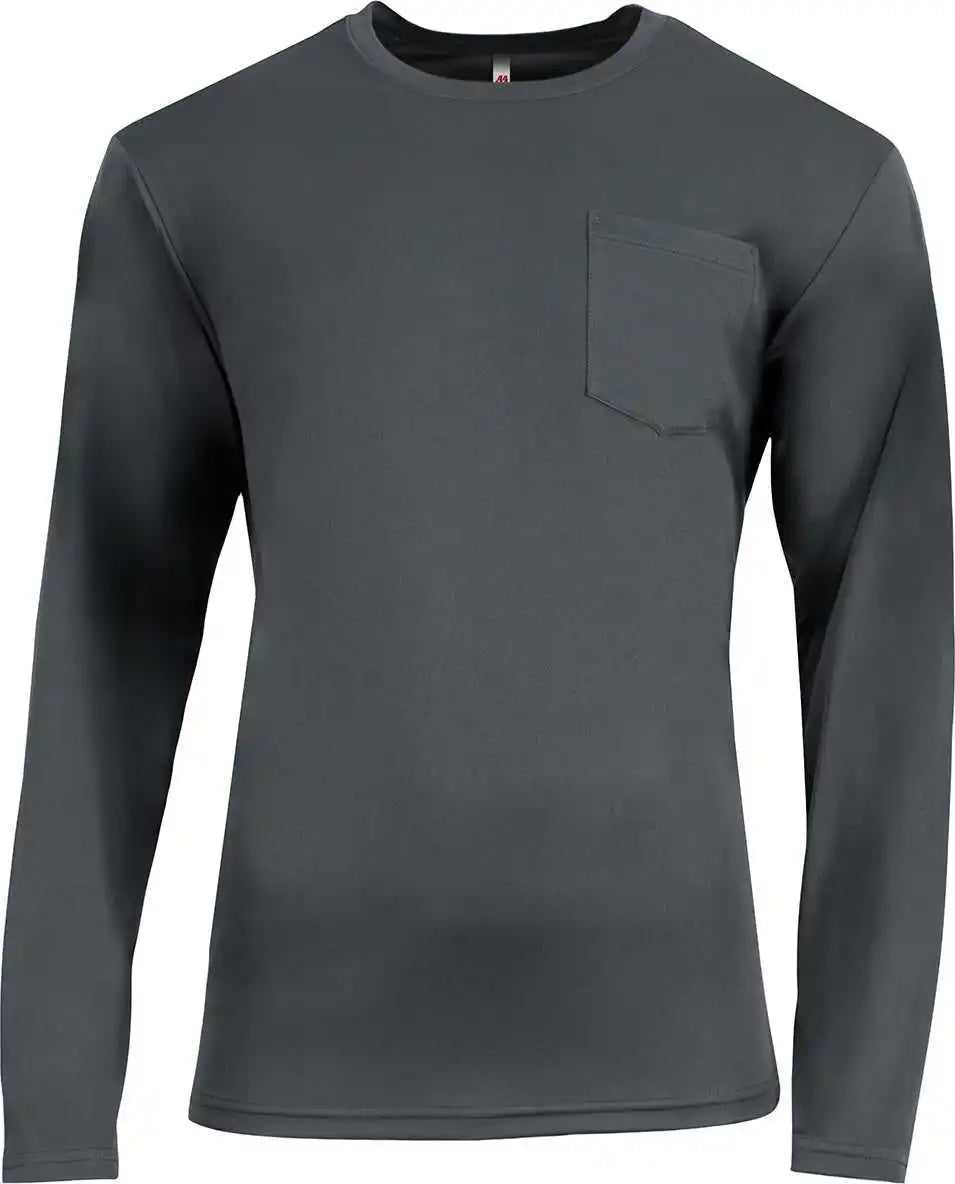 A4 N3521 Unisex Sprint Long-sleeve Pocket T-shirt - Graphite