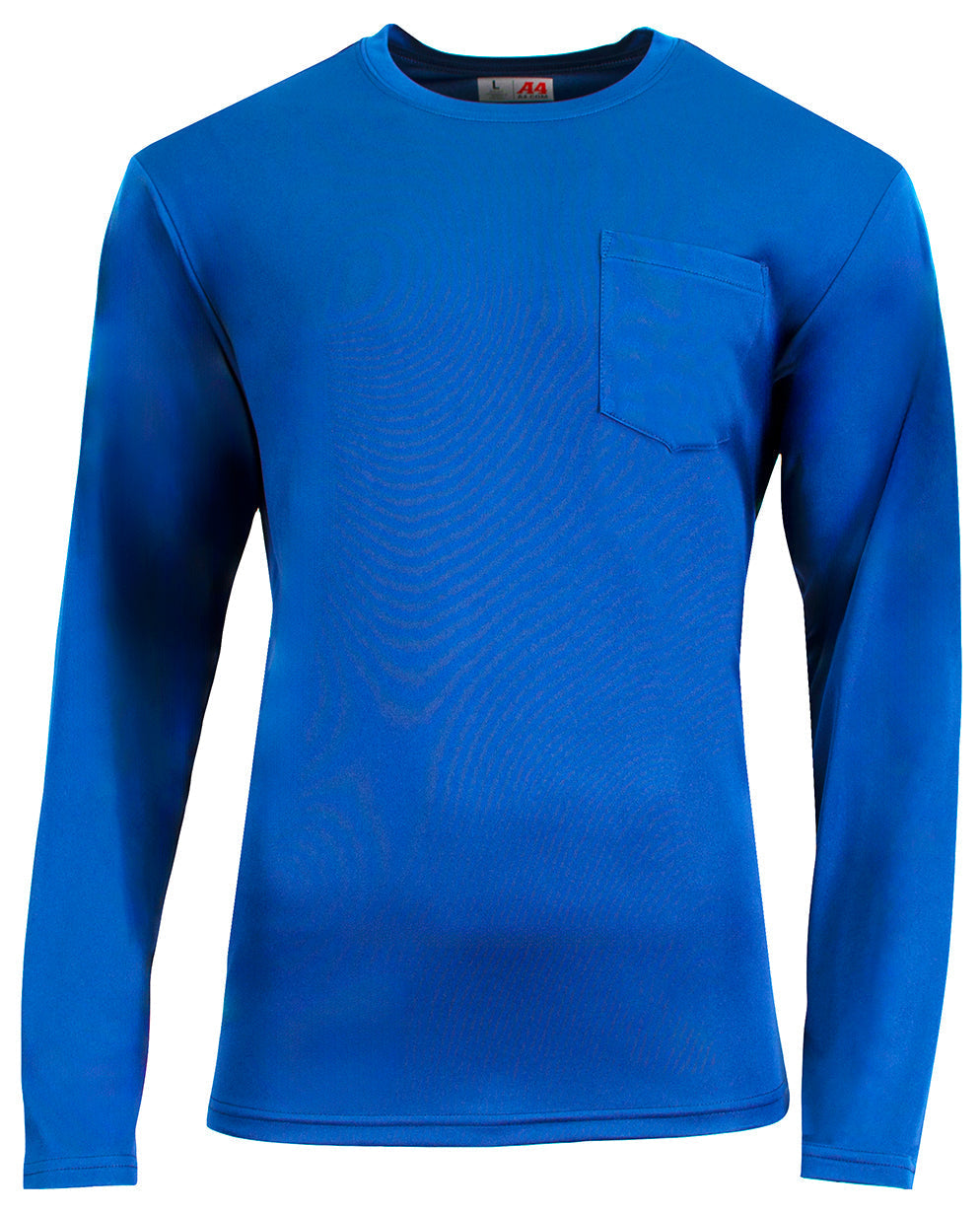 A4 N3521 Unisex Sprint Long-sleeve Pocket T-shirt - Royal