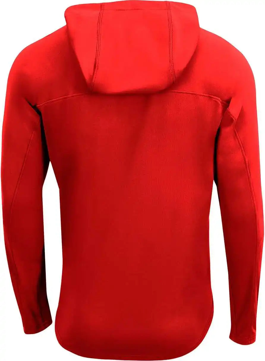 A4 N3524 Unisex Airflex Long Sleeve Scuba Neck Hooded t Shirt Scarlet