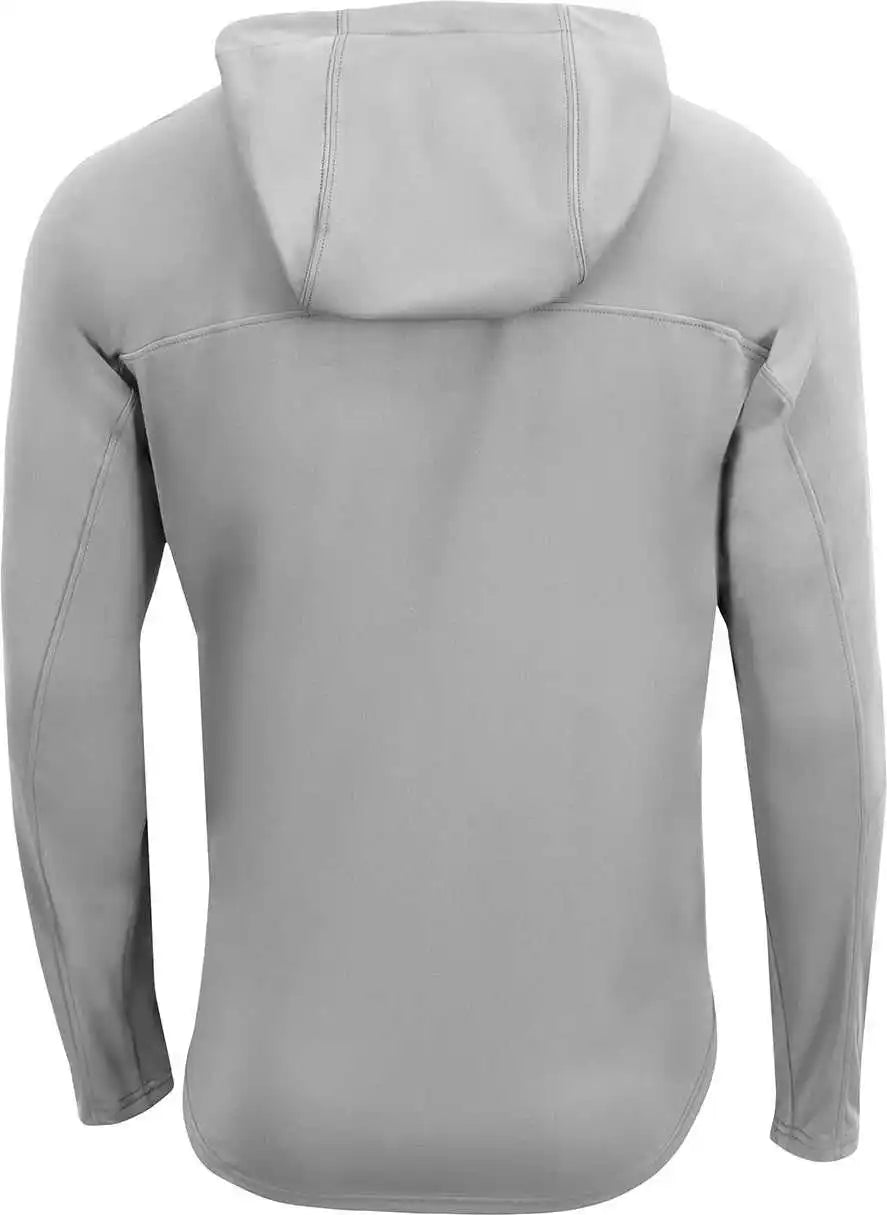 A4 N3524 Unisex Airflex Long Sleeve Scuba Neck Hooded t Shirt Silver