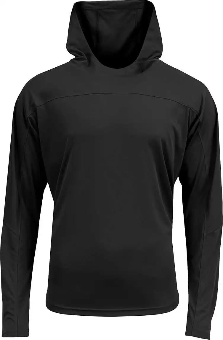 A4 N3524 Unisex Airflex Long-sleeve Scuba Neck Hooded T-shirt - Black