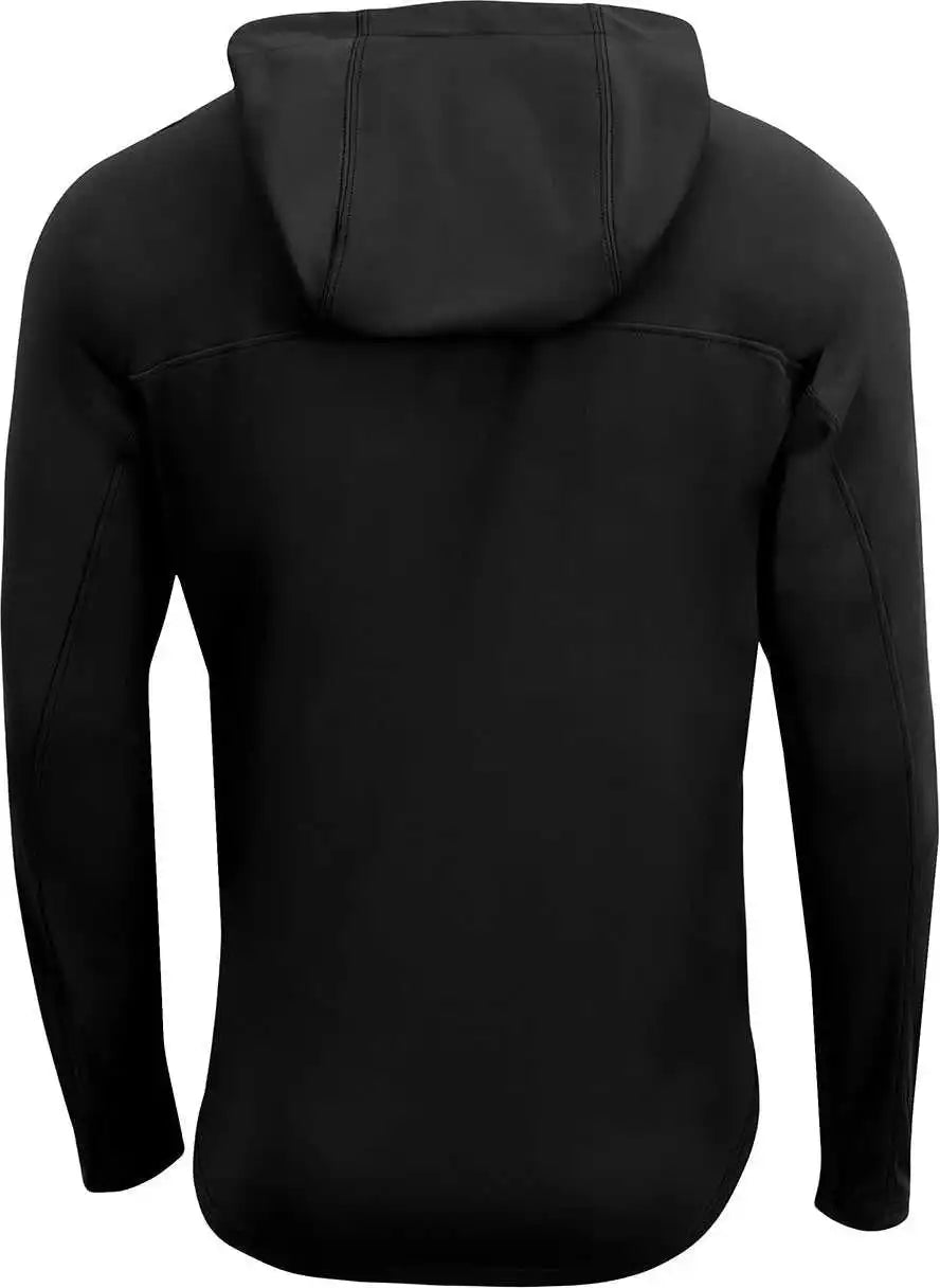 A4 N3524 Unisex Airflex Long Sleeve Scuba Neck Hooded t Shirt Black