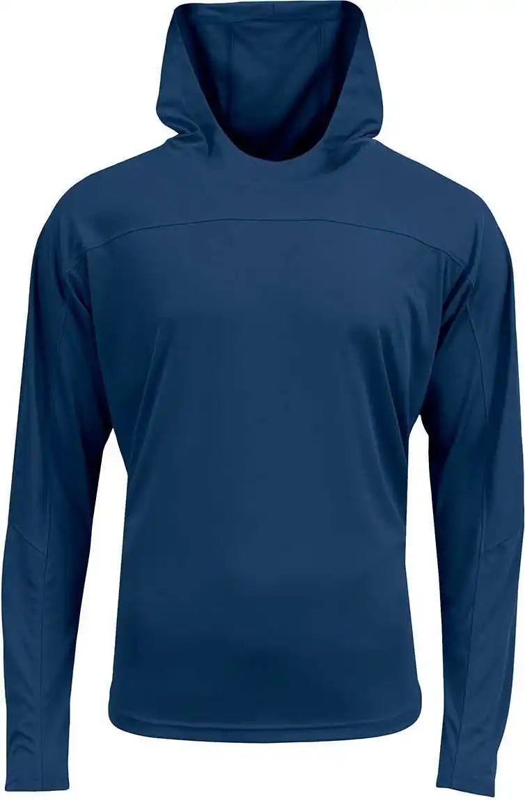 A4 N3524 Unisex Airflex Long-sleeve Scuba Neck Hooded T-shirt - Navy