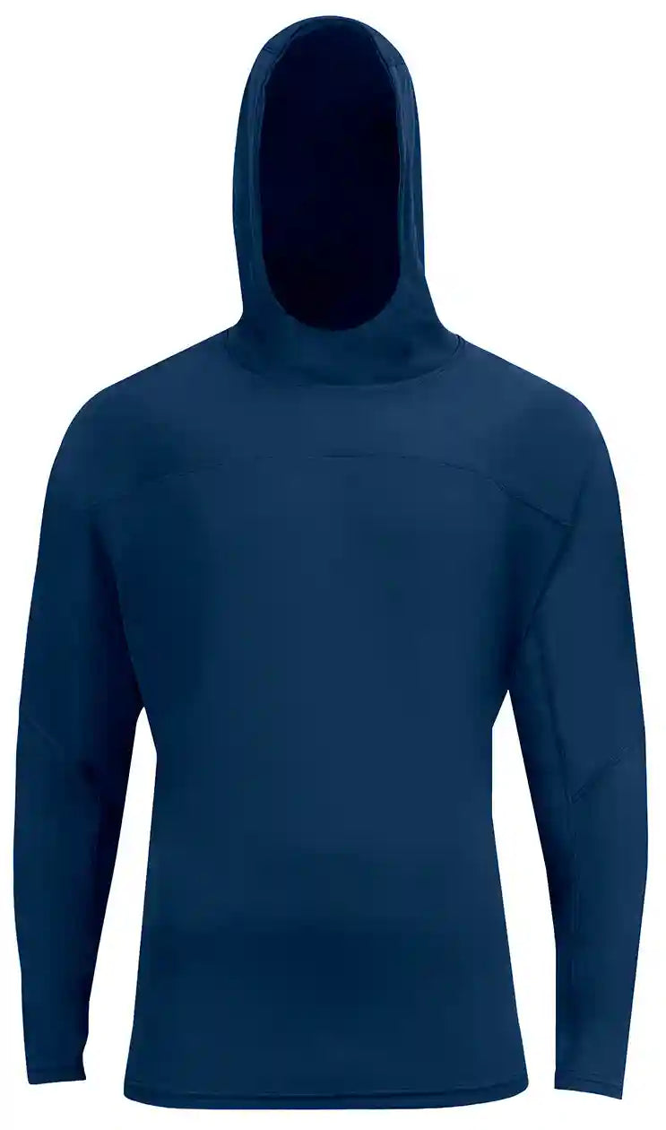 A4 N3524 Unisex Airflex Long-sleeve Scuba Neck Hooded T-shirt - Navy