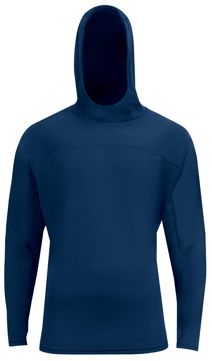 A4 N3524 Unisex Airflex Long-sleeve Scuba Neck Hooded T-shirt - Navy