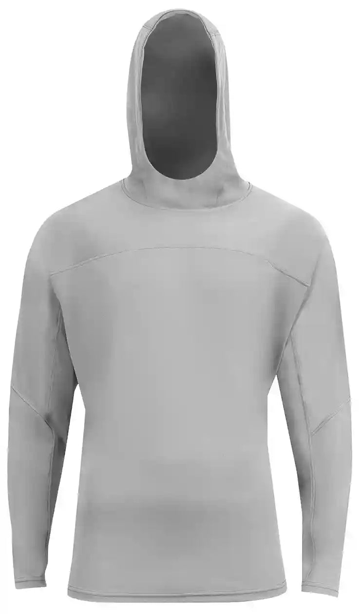 A4 N3524 Unisex Airflex Long-sleeve Scuba Neck Hooded T-shirt - Silver