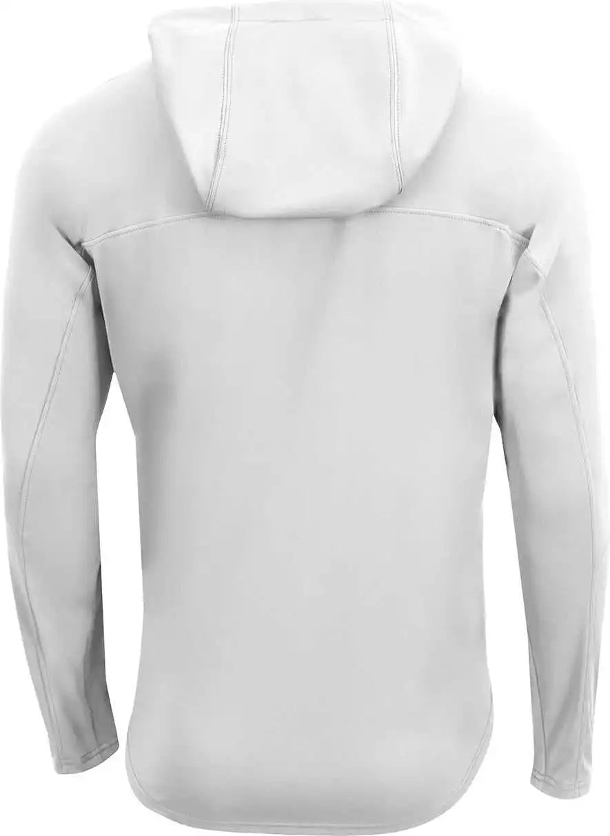 A4 N3524 Unisex Airflex Long Sleeve Scuba Neck Hooded t Shirt White