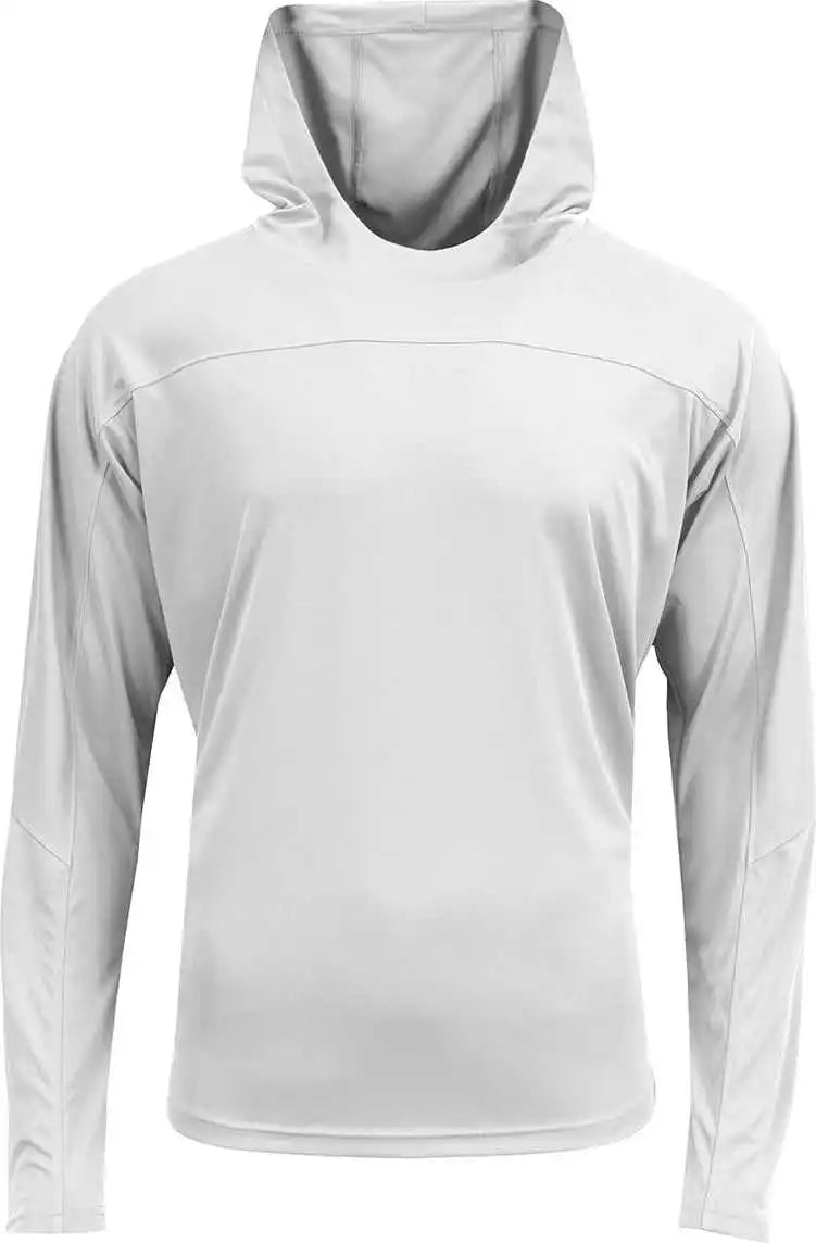 A4 N3524 Unisex Airflex Long Sleeve Scuba Neck Hooded t Shirt White