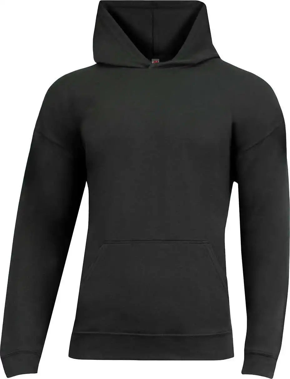A4 N3528 Unisex Softek Long Sleeve Hooded t Shirt Black