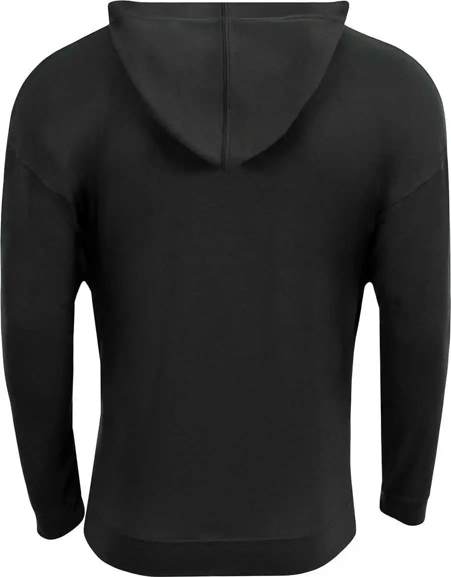 A4 N3528 Unisex Softek Long Sleeve Hooded t Shirt Black