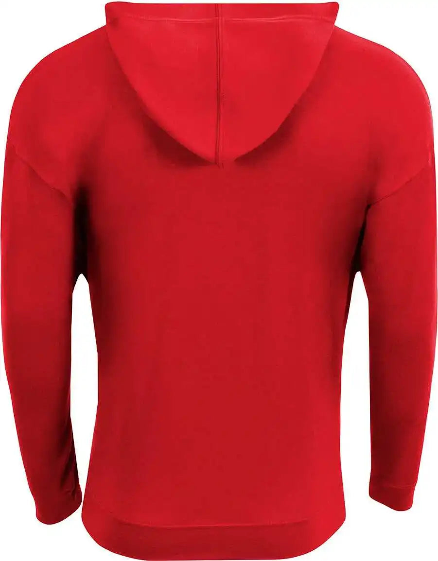 A4 N3528 Unisex Softek Long Sleeve Hooded t Shirt Scarlet