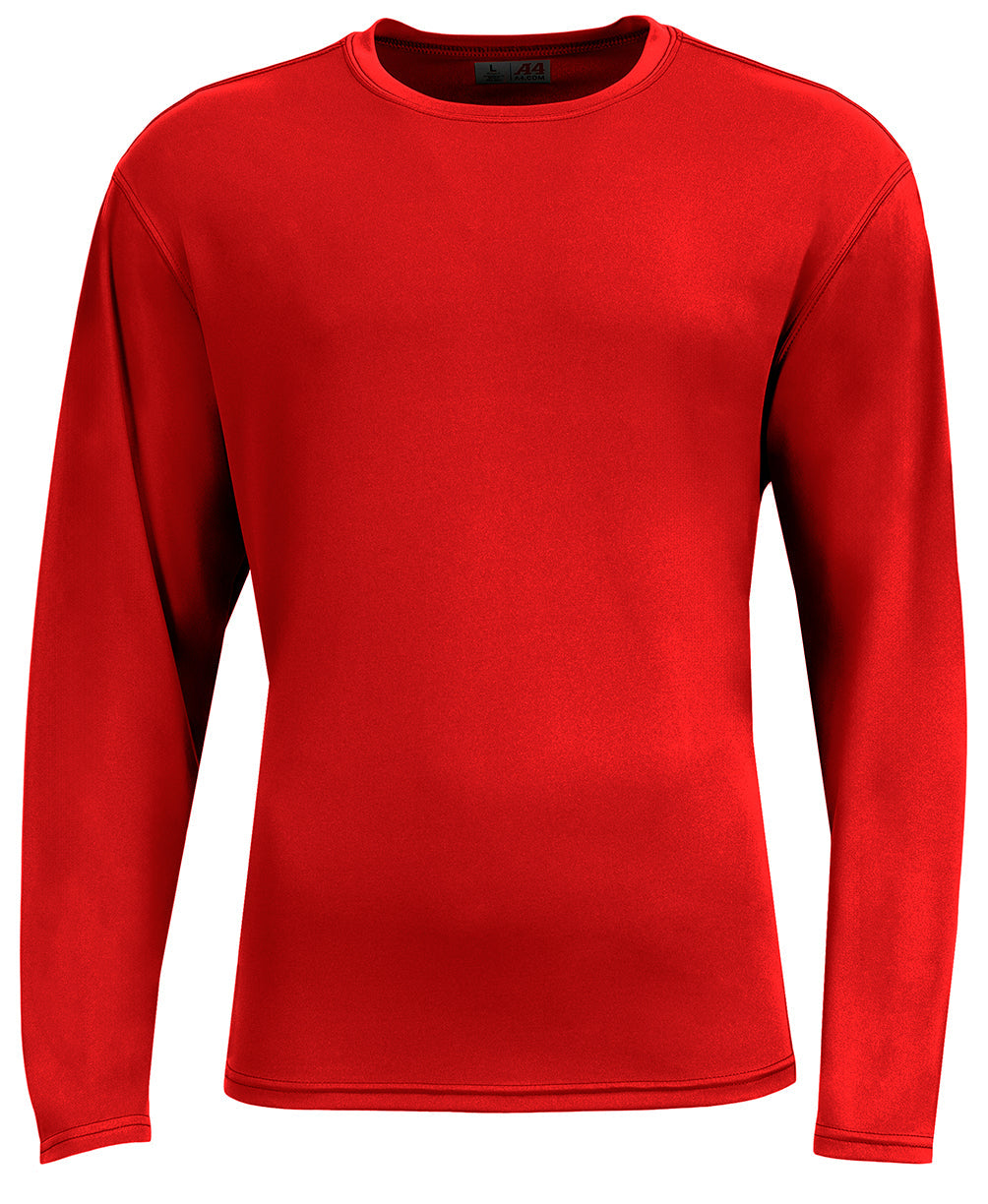 A4 N3532 Unisex Airflex Long-sleeve Raglan T-shirt - Scarlet