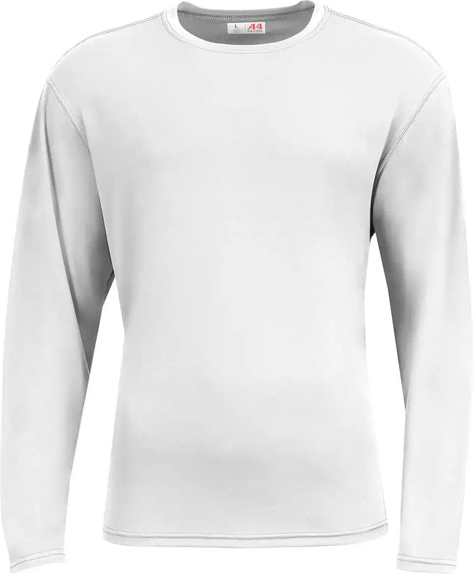 A4 N3532 Unisex Airflex Long Sleeve Raglan t Shirt White