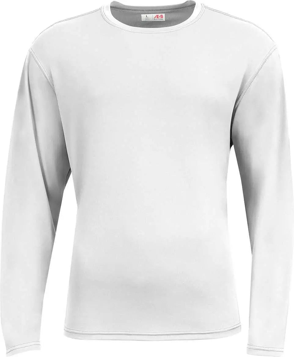 A4 N3532 Unisex Airflex Long-sleeve Raglan T-shirt - White