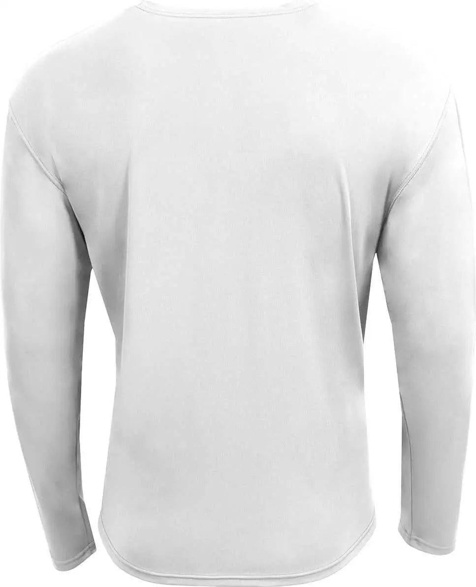 A4 N3532 Unisex Airflex Long-sleeve Raglan T-shirt - White