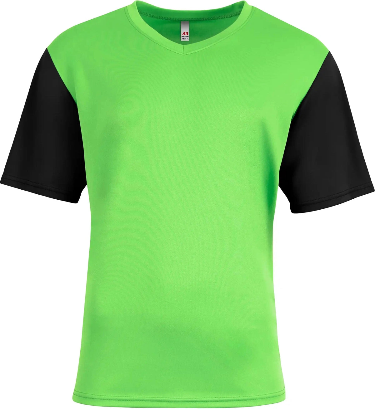 A4 N3541 Sprint Color Block V-neck - Safety Green/black - Safety Green/black / Xs