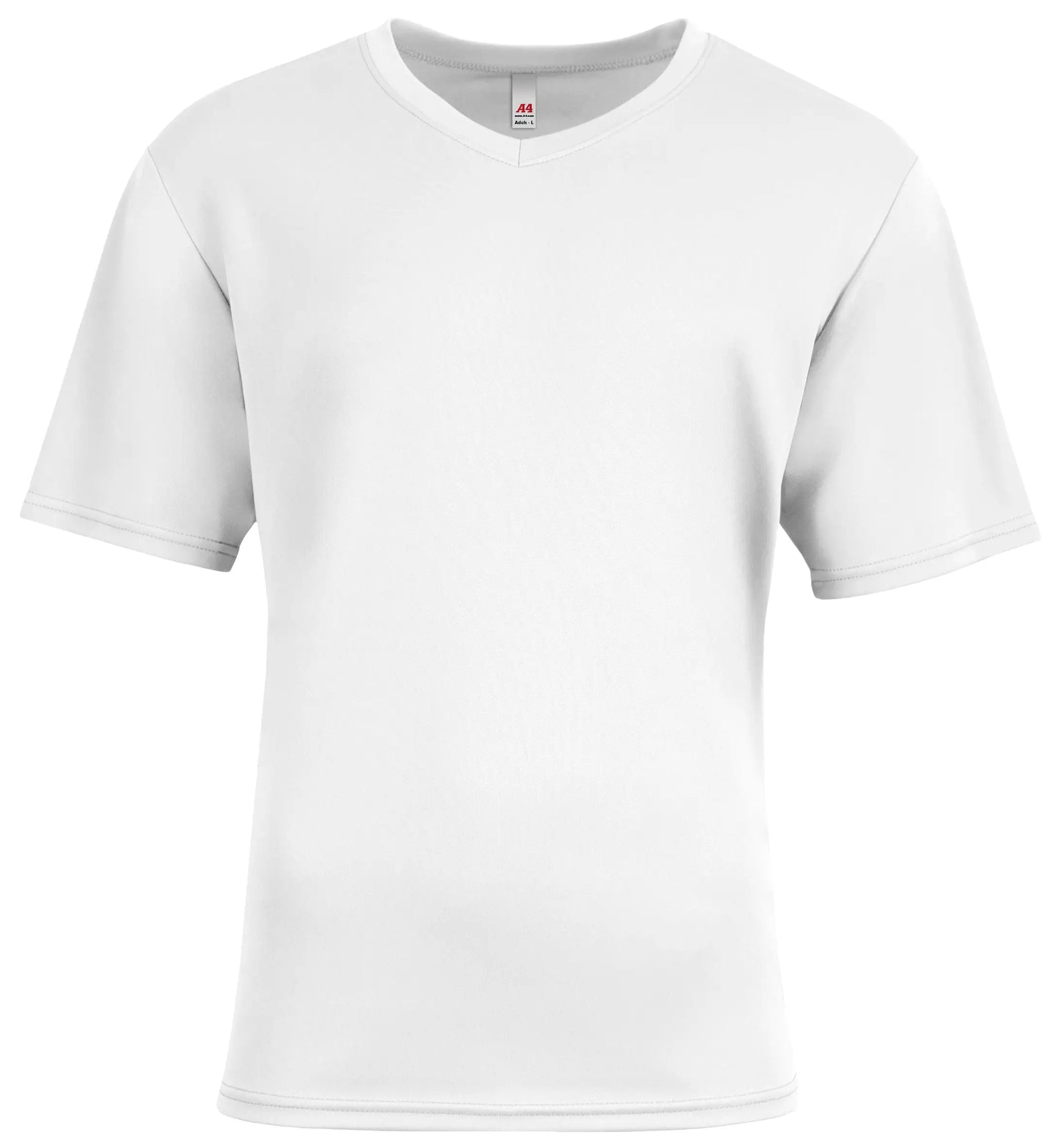 A4 N3541 Sprint Color Block V-neck T-shirt - White - Adult Xs