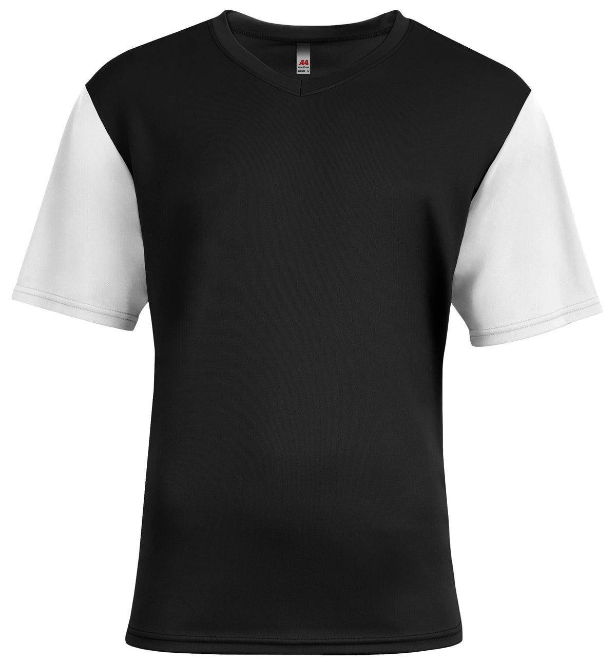 A4 N3541 Sprint Color Block V-neck T-shirt - White
