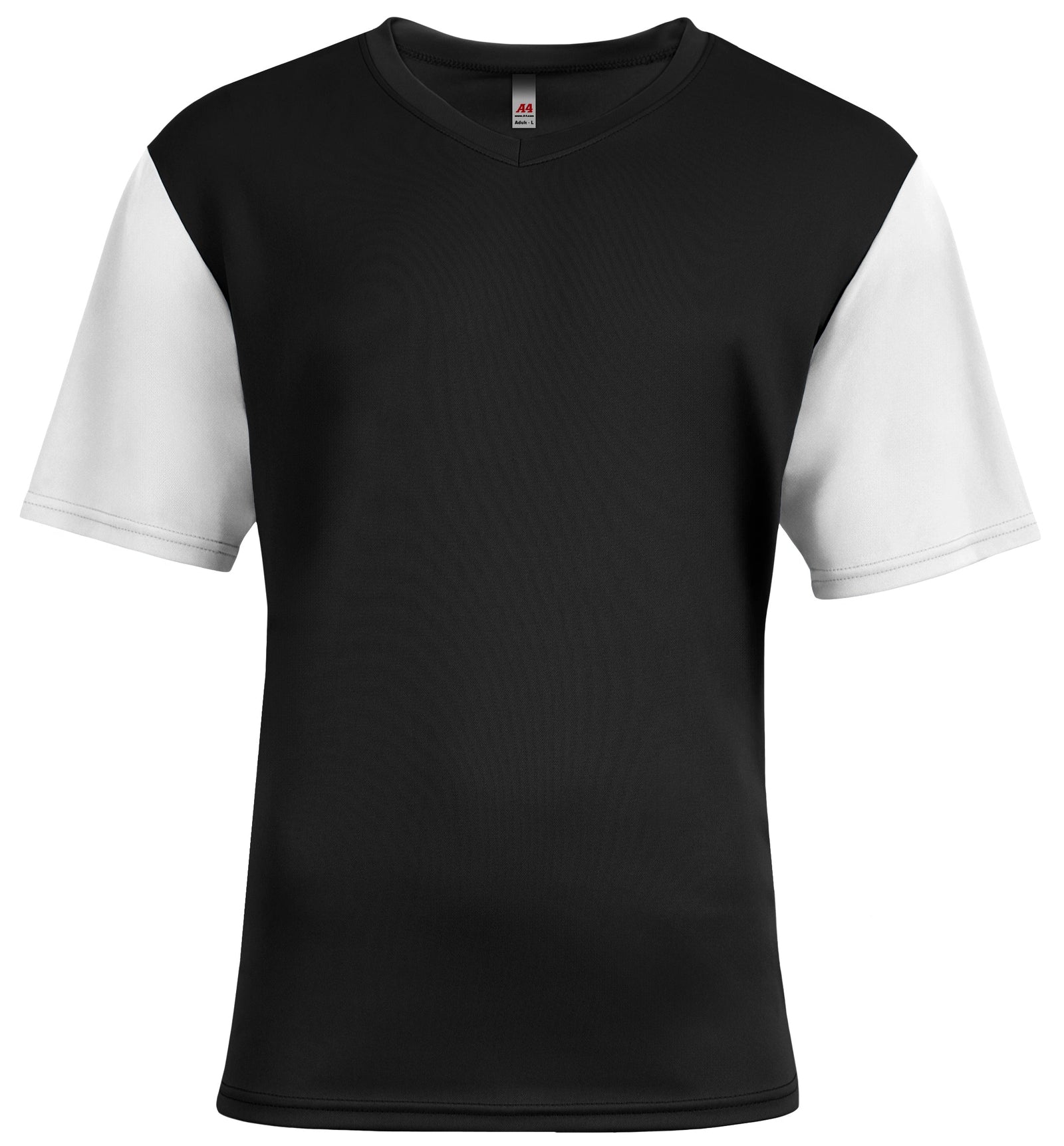 A4 N3541 Sprint Color Block V-neck T-shirt - White - Adult Xs