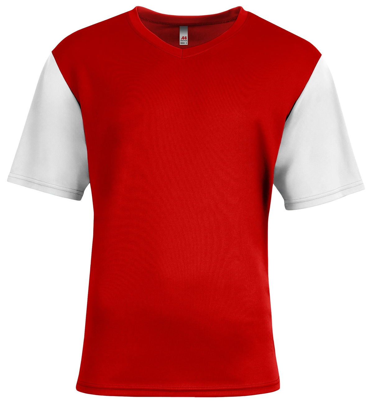 A4 N3541 Sprint Color Block V-neck T-shirt - White