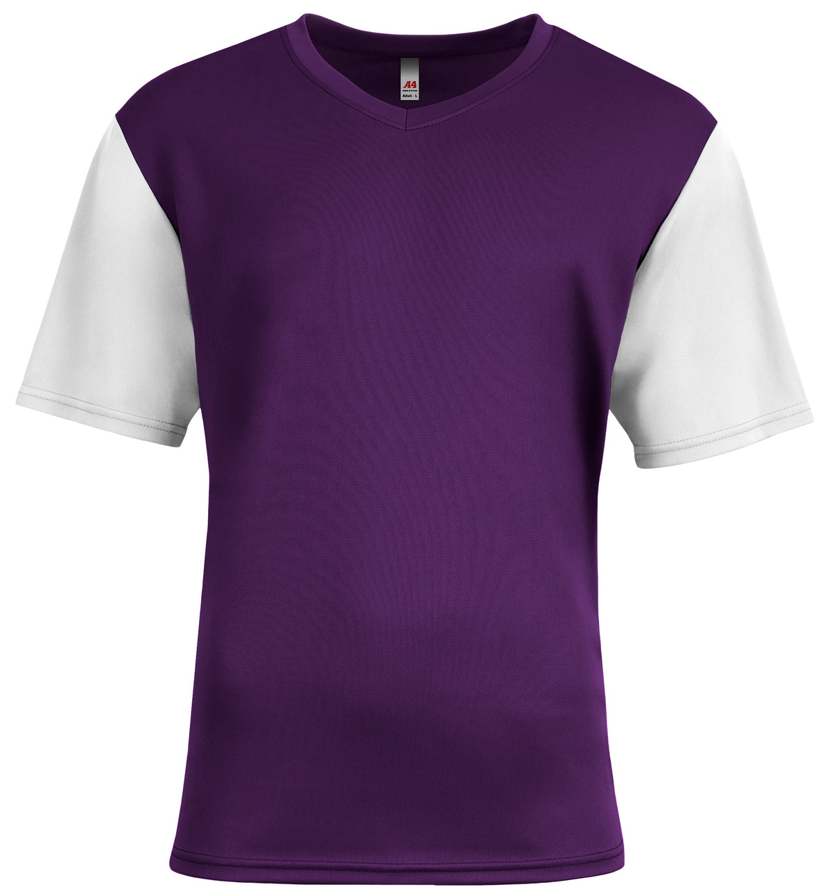 A4 N3541 Sprint Color Block V-neck T-shirt - White